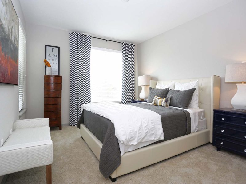This image shows the premium feature in the bedroom area that is spacious and well decorated.